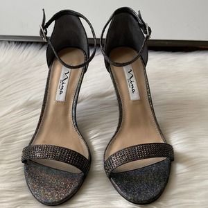 Nina Veniza ankle strap sandal Black Iridescent 7M